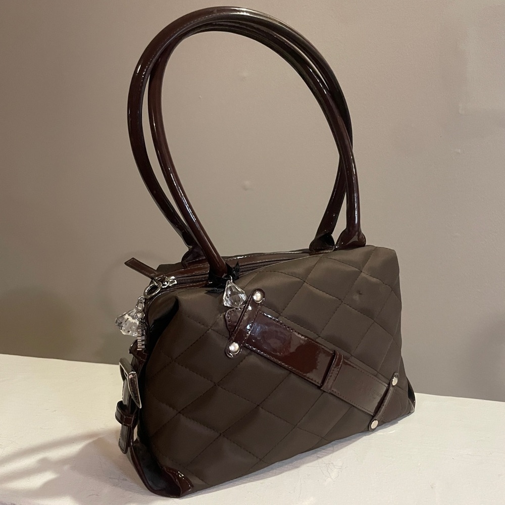My Flat in London Quilted Brown Satchel Bag | Charlotte Olympia | New